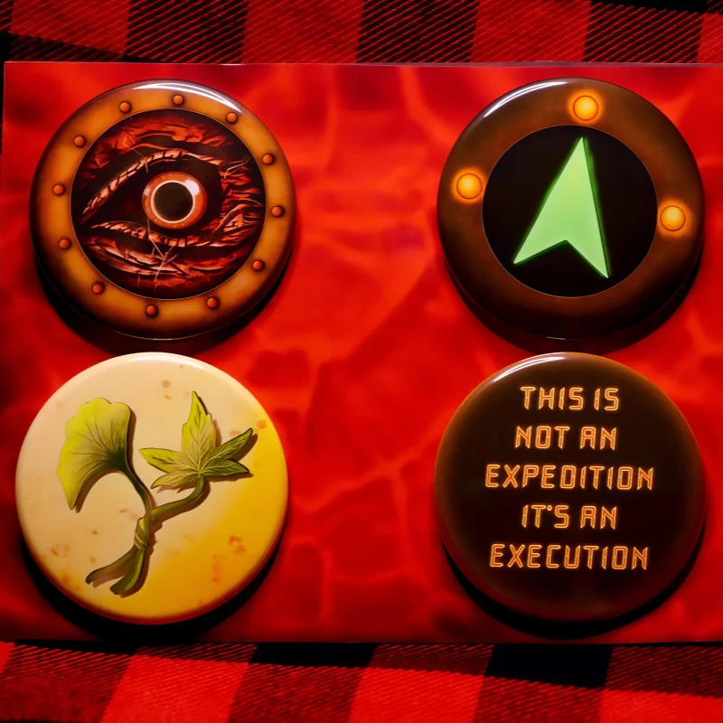 Iron Lung Pin Pack Markiplier Horror Game Buttons Set 4Pcs Round Badges Ginkgo Leaf Demon Eye Brooches Backpack Decor Gift