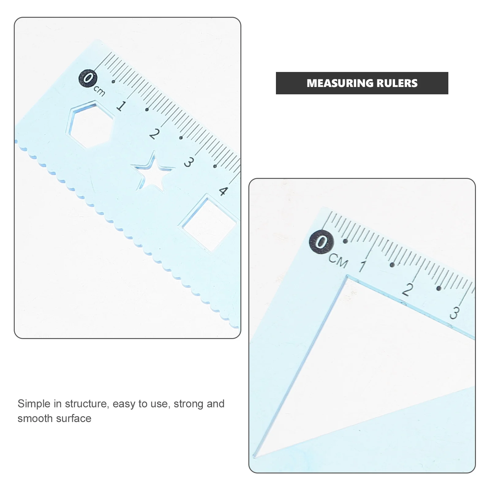 

3Sets 20cm Large Drawing Ruler Geometry Student Tools Inches Centimeters MultiFunctional Math Drafting Protractor Measuring