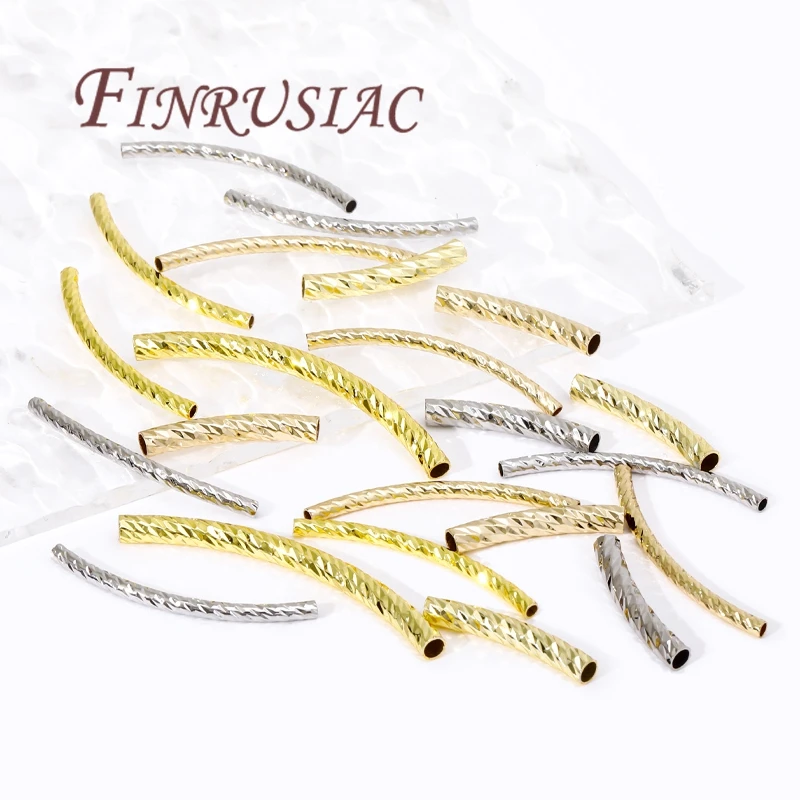 20 Stück 18 Karat vergoldetes Messing, gebogenes Rohr für Schmuckherstellung, DIY-Armbänder, Halsketten, Zubehör, Rohr-Abstandshalter-Verbindungsperlen – Detail 15