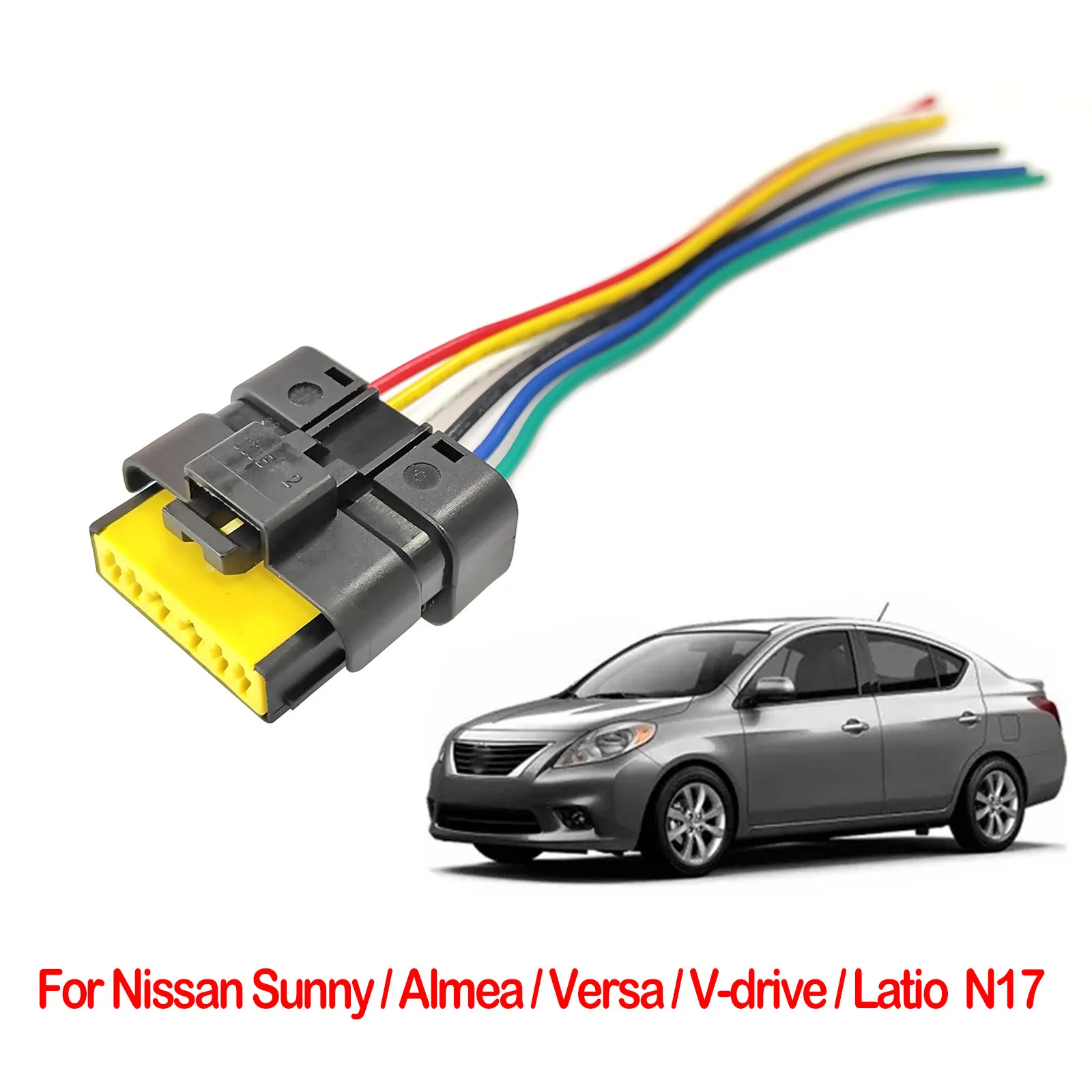 For Nissan Sunny Almera Versa Latio V-drive N17 2012 - 2019 Rear Tail Light Lamp 6Pin Connector Pigtail Plug Prewired Wiring