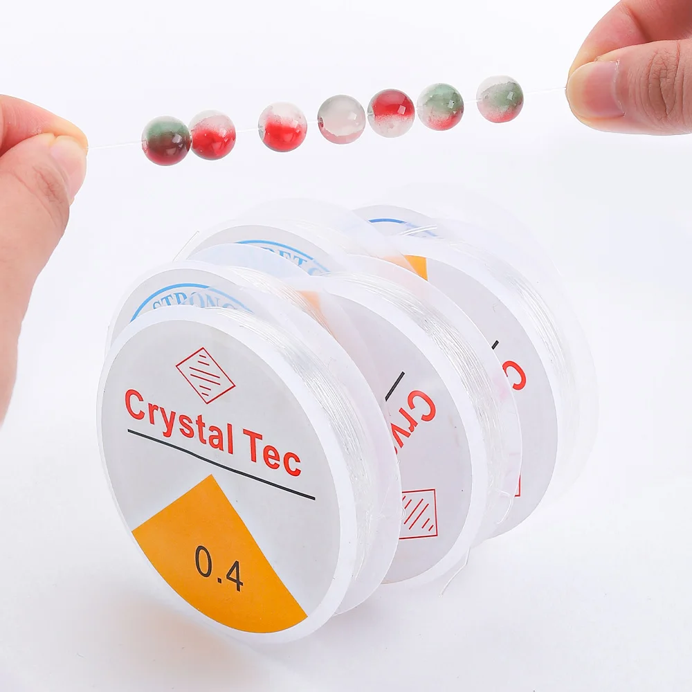1 صندوق 0.4/0.5/0.6/0.7/0.8/1.0 مللي متر مطاطا كريستال الديكور الموضوع الحبل عدة لصنع المجوهرات قلادة سوار DIY بها بنفسك اكسسوارات