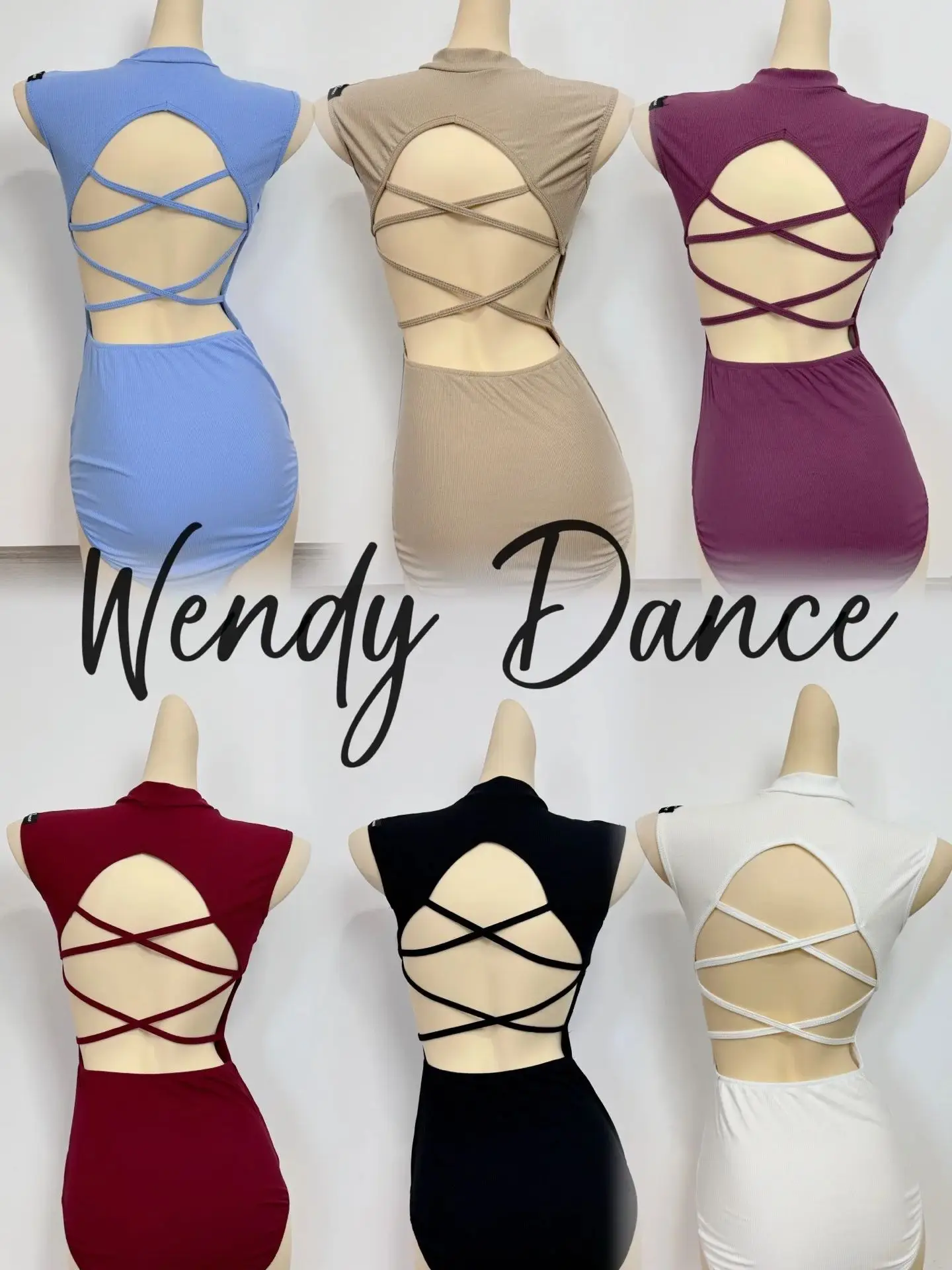 ใหม่แขนกุดBacklessบอดี้สูทLatin Dance Topsฝึกเสื้อผ้าSamba Chacha Tangoชุดเต้นรําละตินสวมใส่DN21308