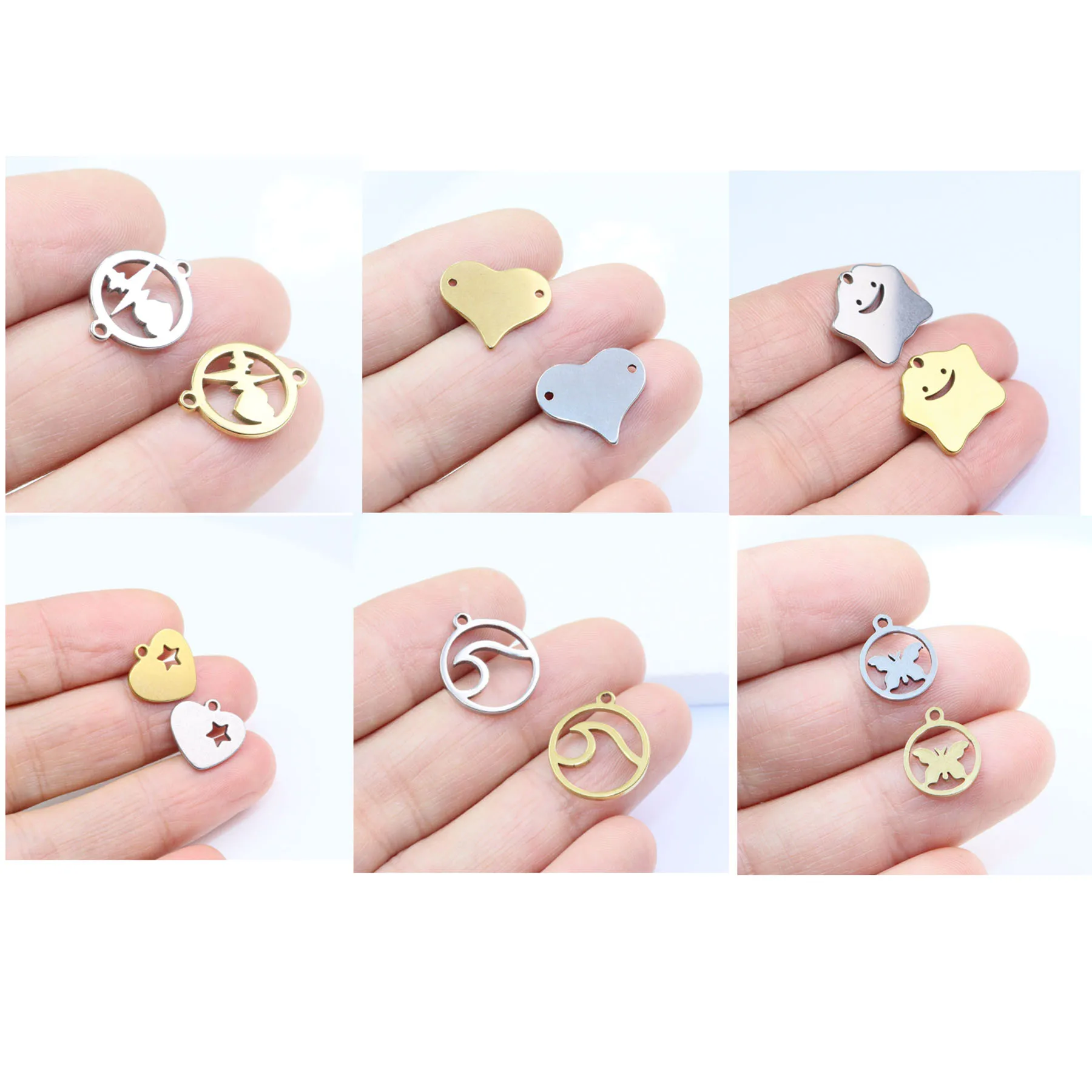 

10pcs Stainless Steel Charms DIY Fashion Jewelry Necklace Making High Quality Vacuum Plated WaterProof