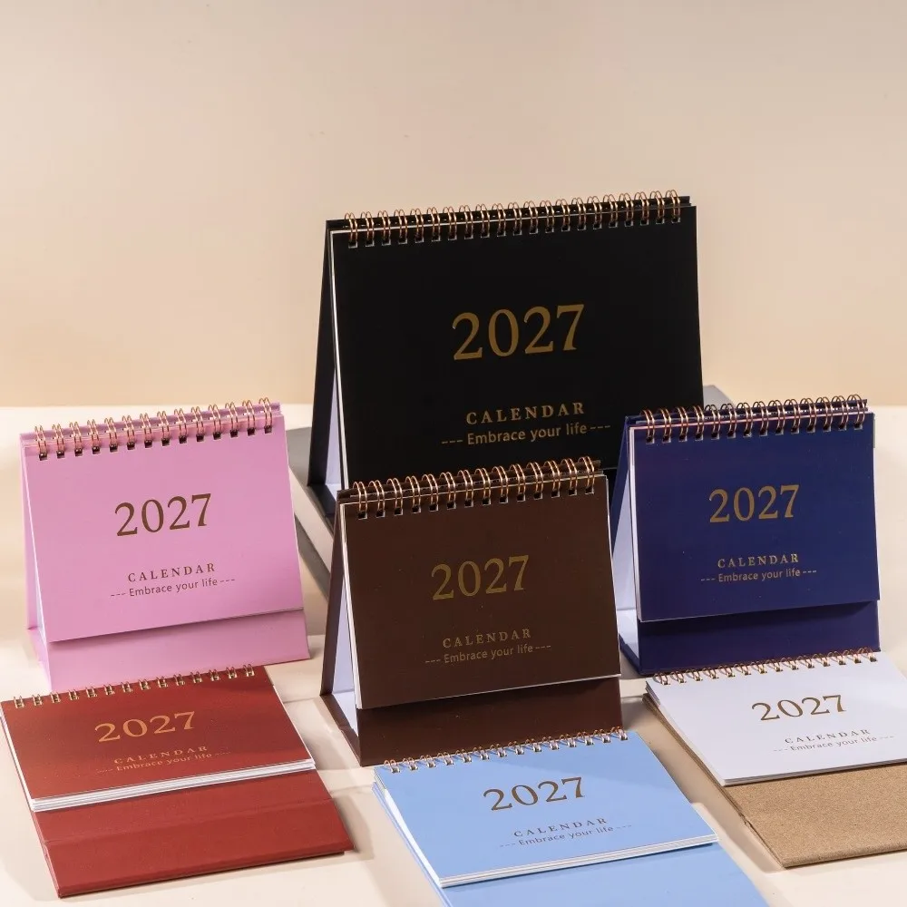 Writeable Memo Standing 2027 Desktop Desk Calendar Portable Foldable Table Calendar Flip Calendar Table Decorations