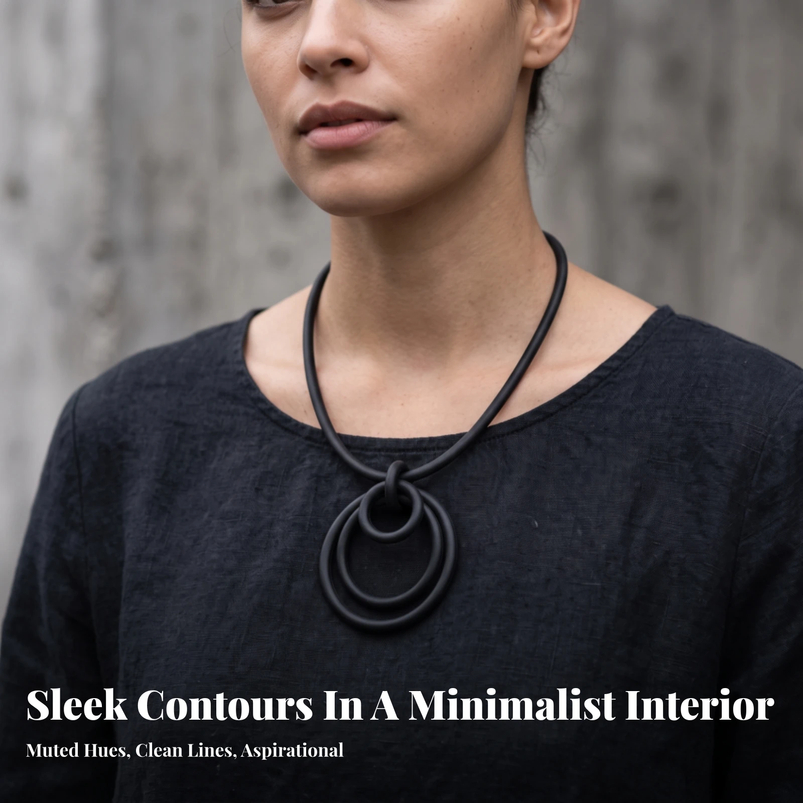 Rubber Cord Necklace Gender-Neutral Necklace with Circular Pendant Jewelry Lightweight Long-Lasting for Everyday Wear