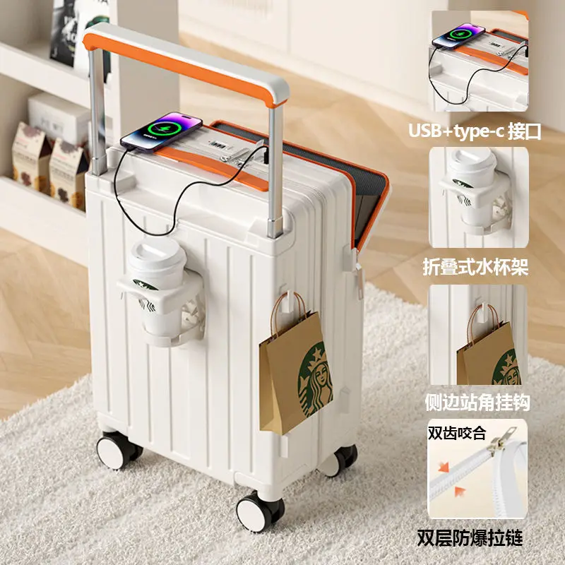 الأمتعة الجديدة قوية ودائمة متعددة الوظائف حقيبة تروللي بعجلات مفتوحة سعة كبيرة حقيبة طالب 20 \ 22 \ 24 \ 26 بوصة