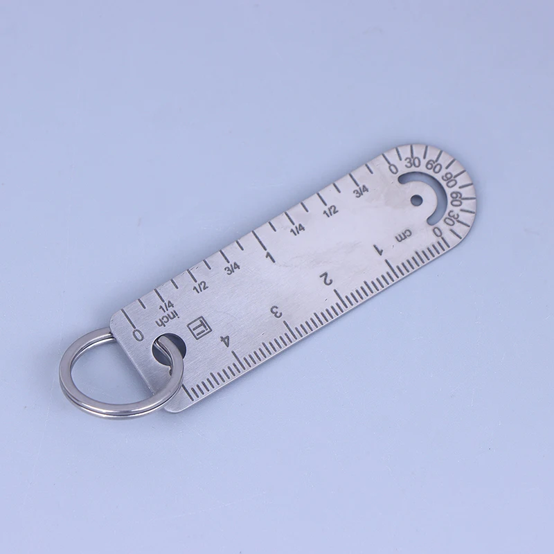 Chaveiro de régua de titânio em miniatura de fácil transporte; Companheiro ideal ao ar livre