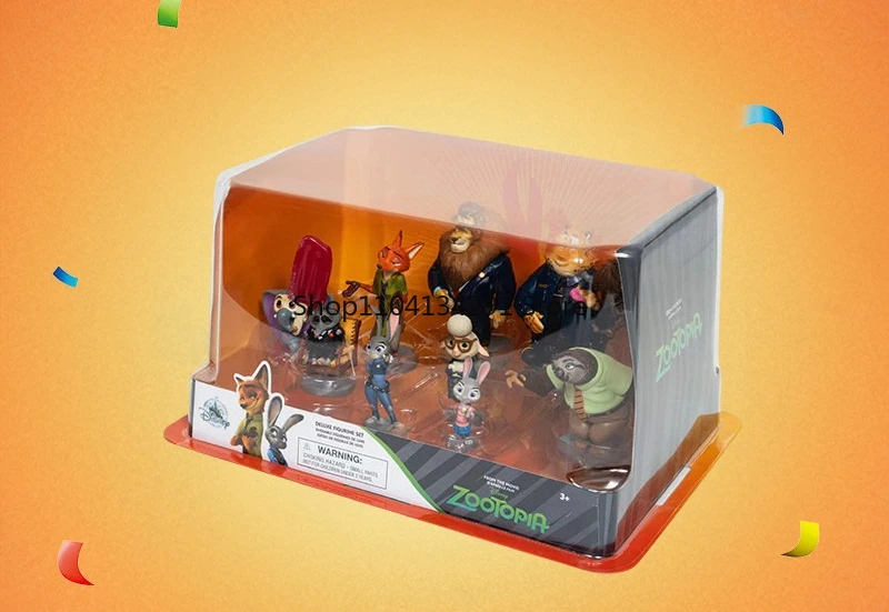 Juego de regalo de juguete con estatuilla Original de Disney Zootopia Nick y Judy, regalo de cumpleaños perfecto para niños y niñas