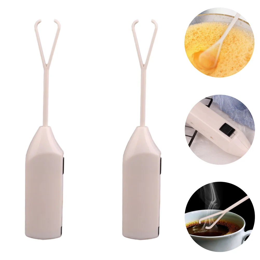 

2 Pcs Electric Egg Beater Kitchen Coffee Forther Household Drink Mixer Handheld Frother Milk