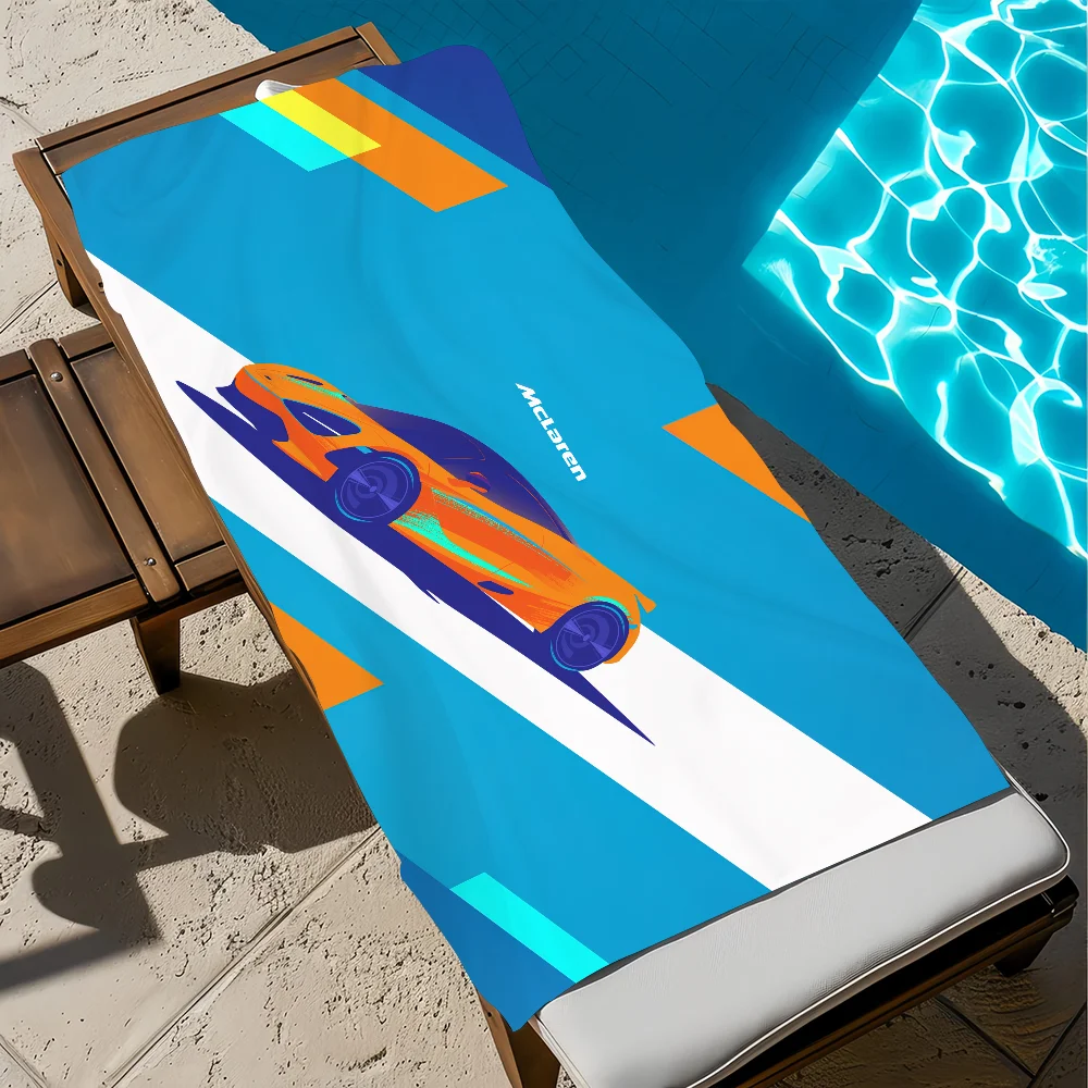 Race McLaren-S Cars Logo Printed Beach Towel Large Size Soft Comfortable Quick Dry Lightweight Towel Perfect for Travel Gym