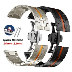 Luxury Stainless Steel Strap for Amazfit Falcon T-rex Ultra GTR 4 3/3 Pro 2 2e Men Watchband for HUAWEI Watch 4 4 Pro GT3 Pro 46