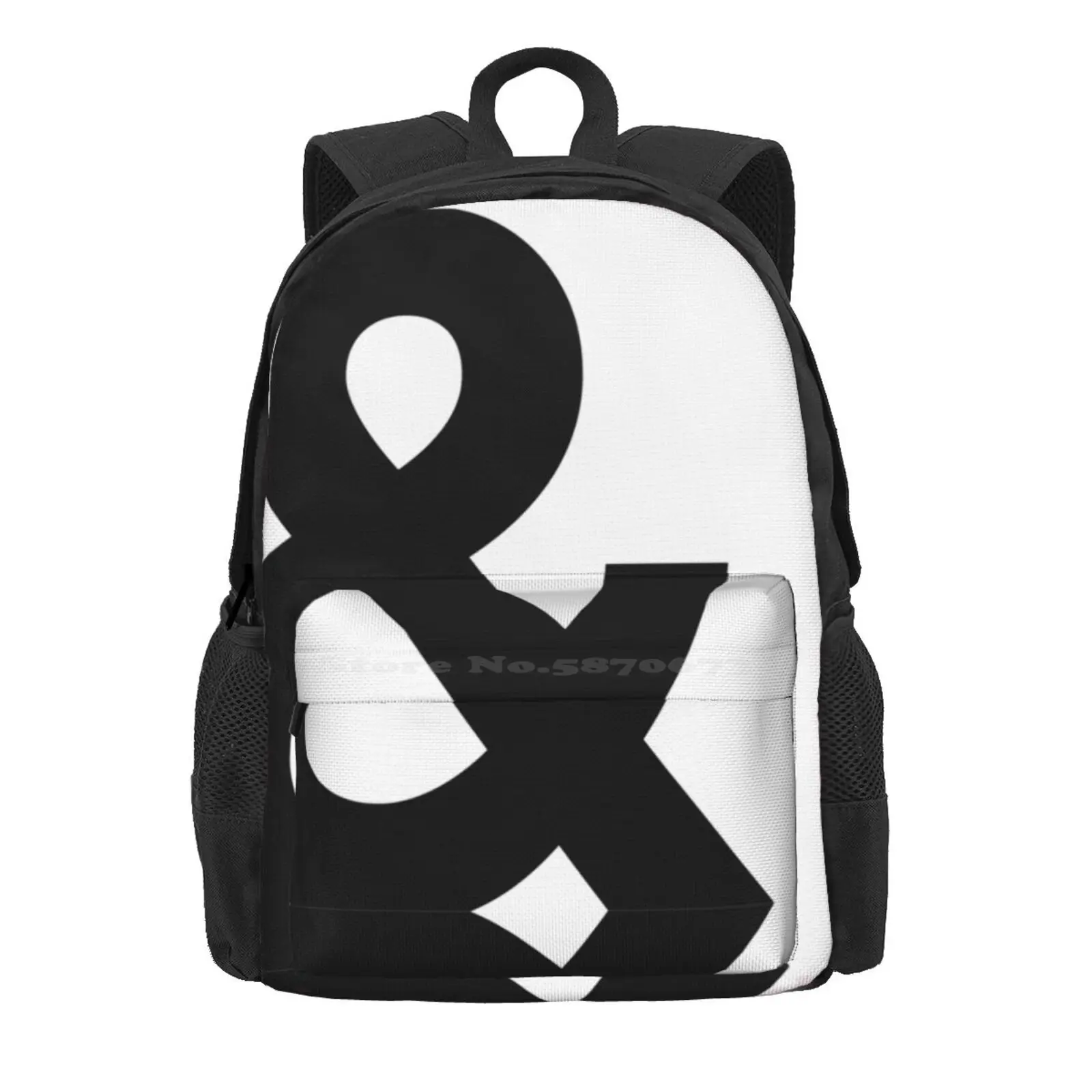 Ampersand Hot Sale Schoolbag Backpack Fashion Bags Scandinavian Black And White Ampersand Trending Minimalist Minimalism Hygge