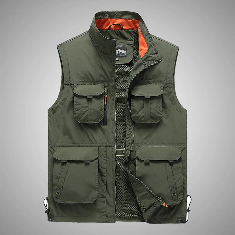 

Men Outdoor Sports Leisure Sleeveless Vest for Autumn Winter Comfortable Versatile Fashionable Windproof Breathable Leather Vest
