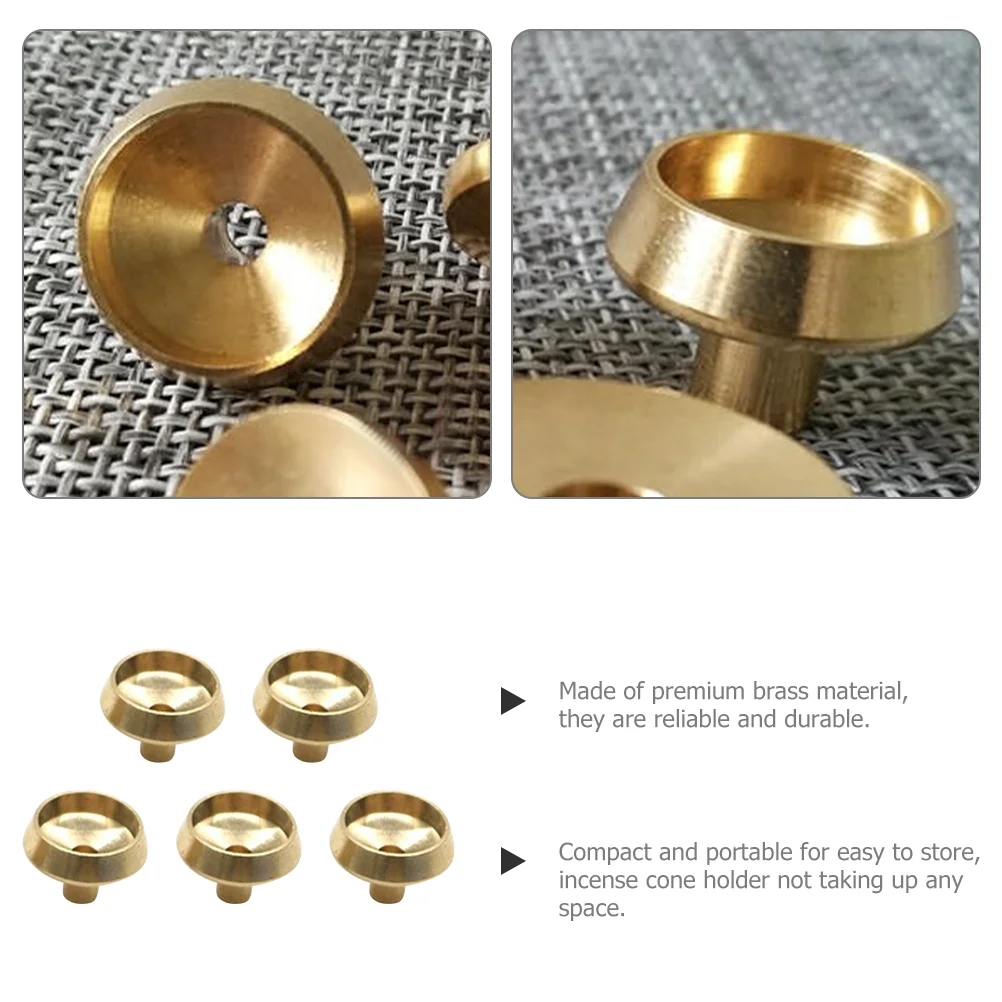 5 Pcs Backflow Incense Base Burner Tray Trays Fragrance Head Stick Support Rack Brass Filter Censer Holder Stand Metal