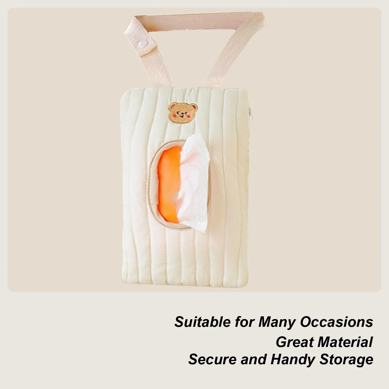 

Reusable Wipes Pouch Hangable Wet Wipes Bag for Car Reusable Quick Refillable Portable Outdoor Travel Stroller Accessory for