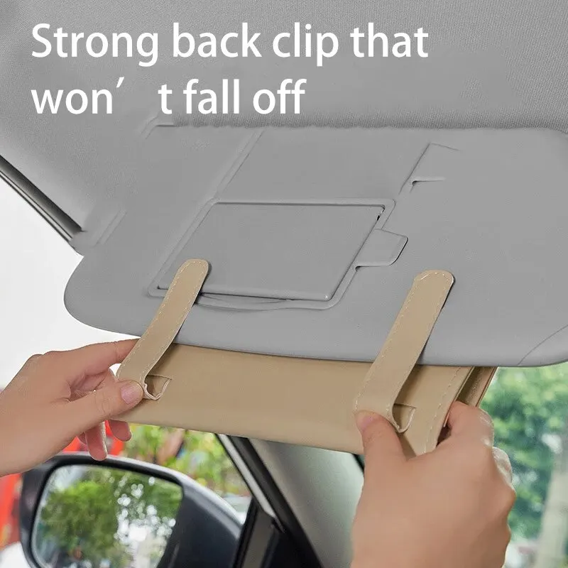 Car Tissue Box Sun Visor Seat Back Sunroof Car Tissue Box Bag Hanging Creative Leather Car Interior Supplies