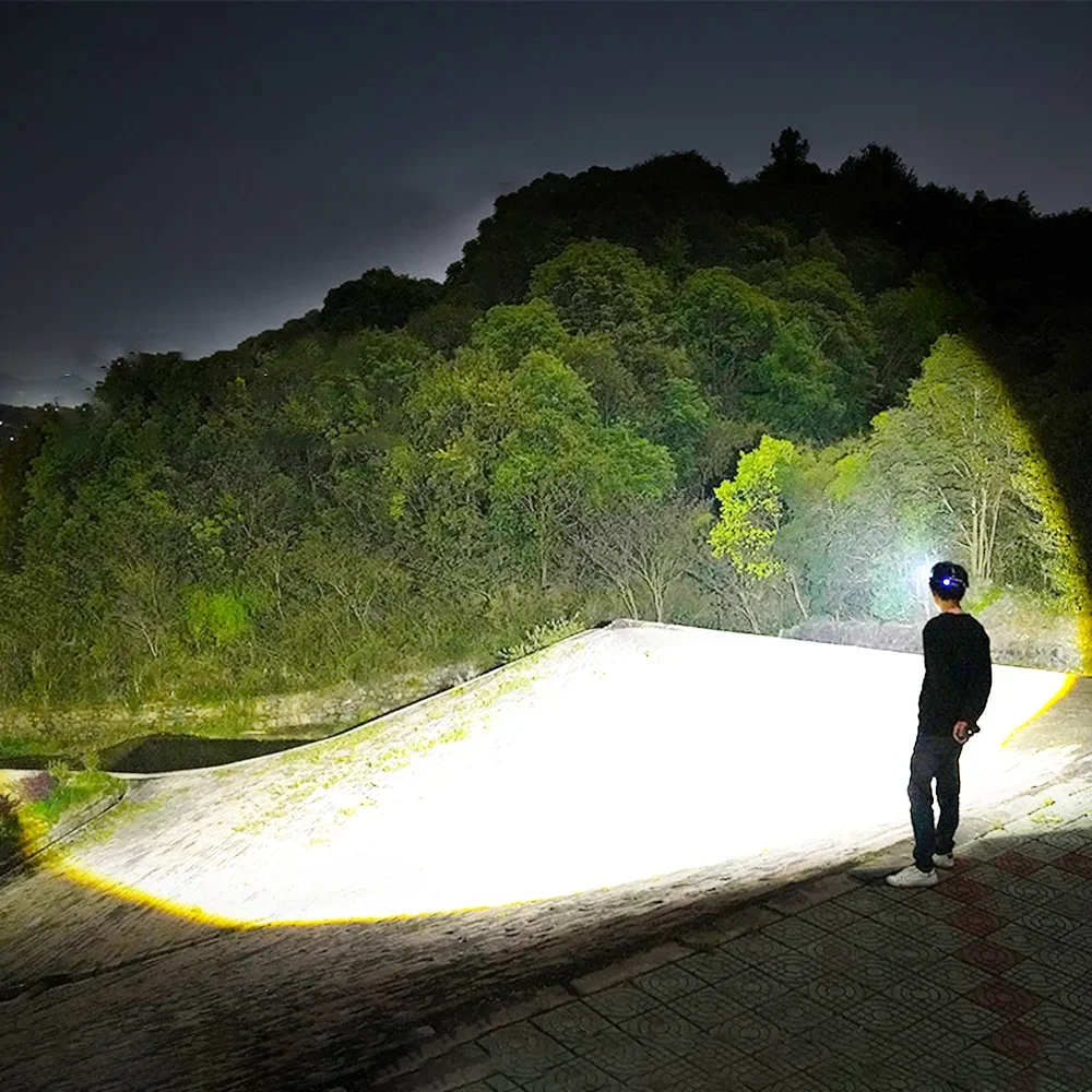 800000LM Most Powerful Headlamp 18650 Rechargeable High Power LED Head Flashlight Fishing Head Lantern Professional Front Light