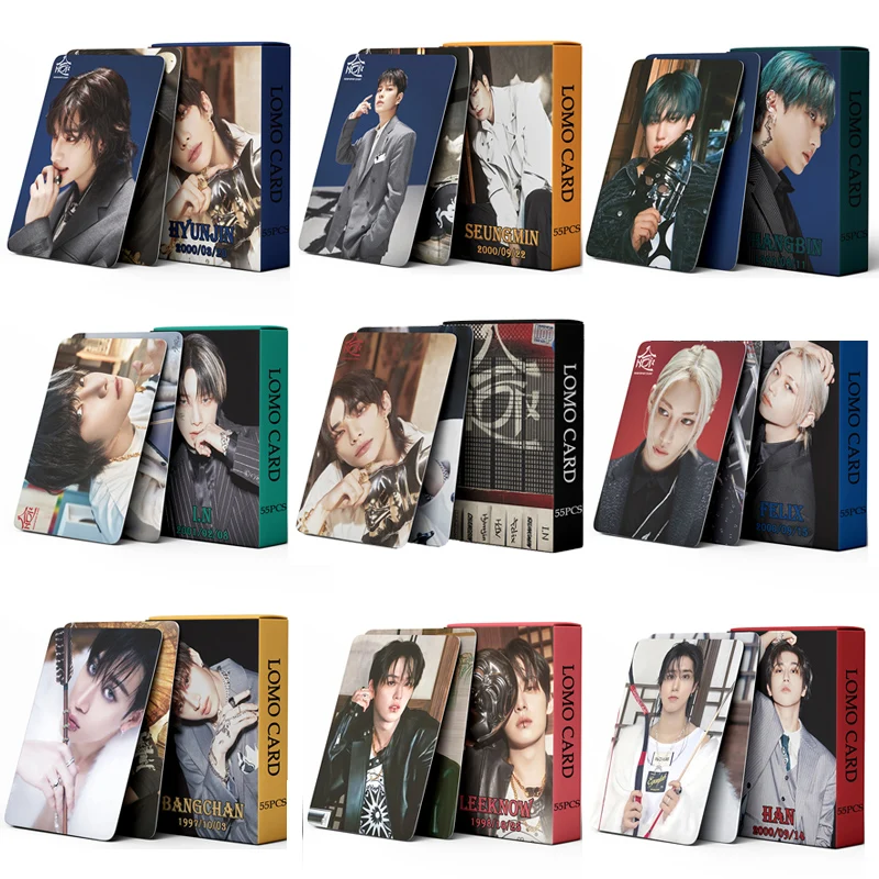 New 55Pcs/Set Kpop New Album HOP Photo Card FELIX HYUNJIN Bangchan I.N Photocards Korean Star Card Fans Collection Cards Gift