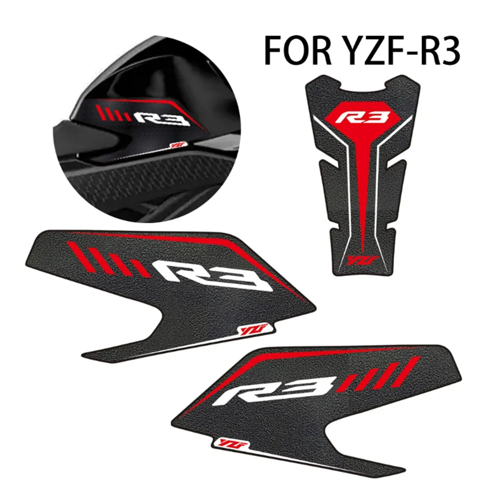 For Yamaha YZF R3 2019-2024 Motorcycle new model Tank Pad rubber Protector Sticker Decal Gas Knee Grip Side Tank Traction Pad