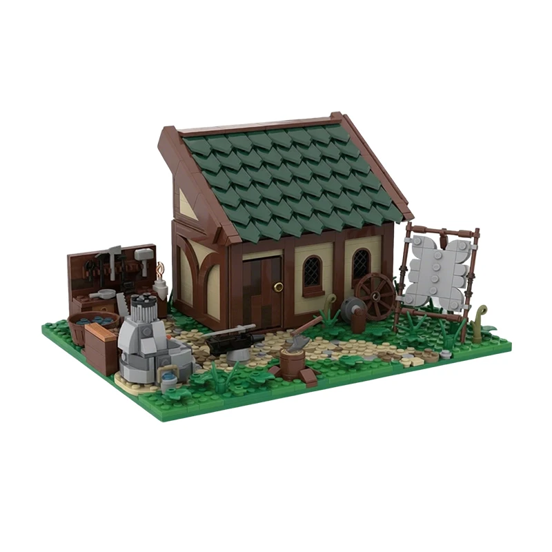1041 PCS Customize Castle Blacksmith house MOC Customize Modular Building Block Educational Simple DIY Boys Toy Christmas Gift