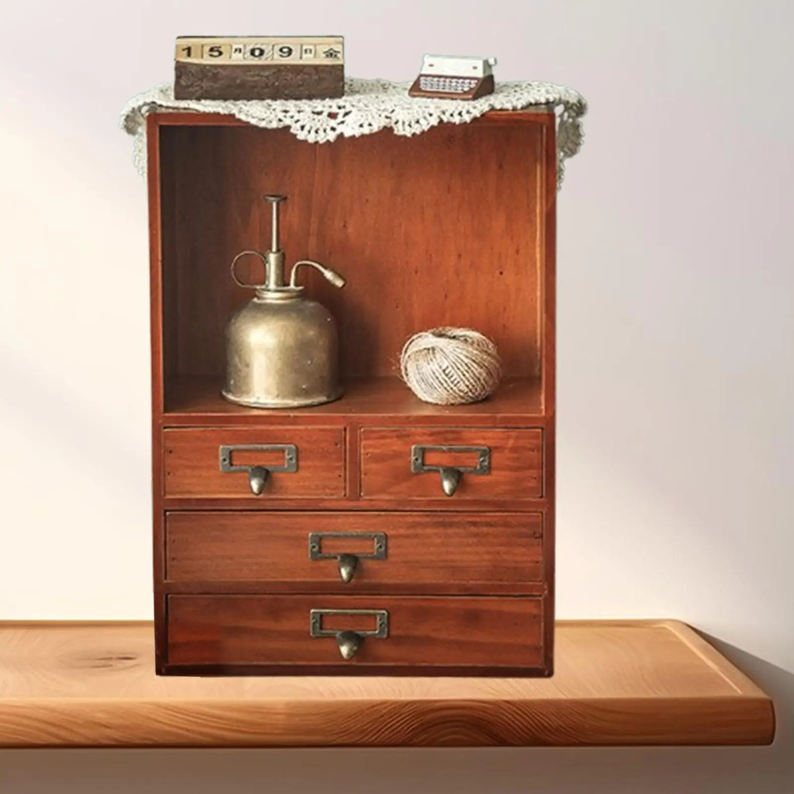 

Vintage Desk Organizer Countertop Cabinet for Living Room Pantry Bedroom
