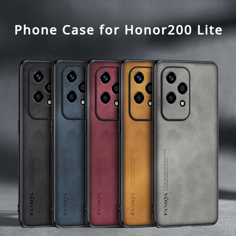 Ehre Lite 5g Fall Luxus Leder Textur ultra dünne schlanke bunte Rückseite für Huawei Honor200 Lite Telefon Funda Fälle