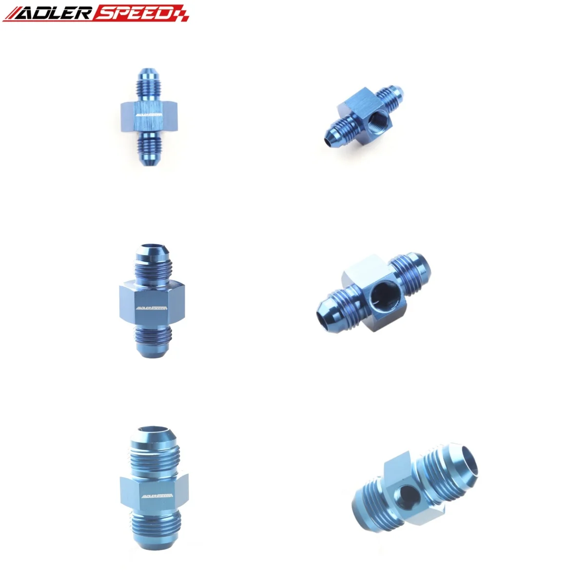 

ADLERSPEED Aluminum Straight AN4 AN6 AN8 AN10 with 1/8" NPT Gauge Port Male to Male Adapter Flared Union AN Fitting
