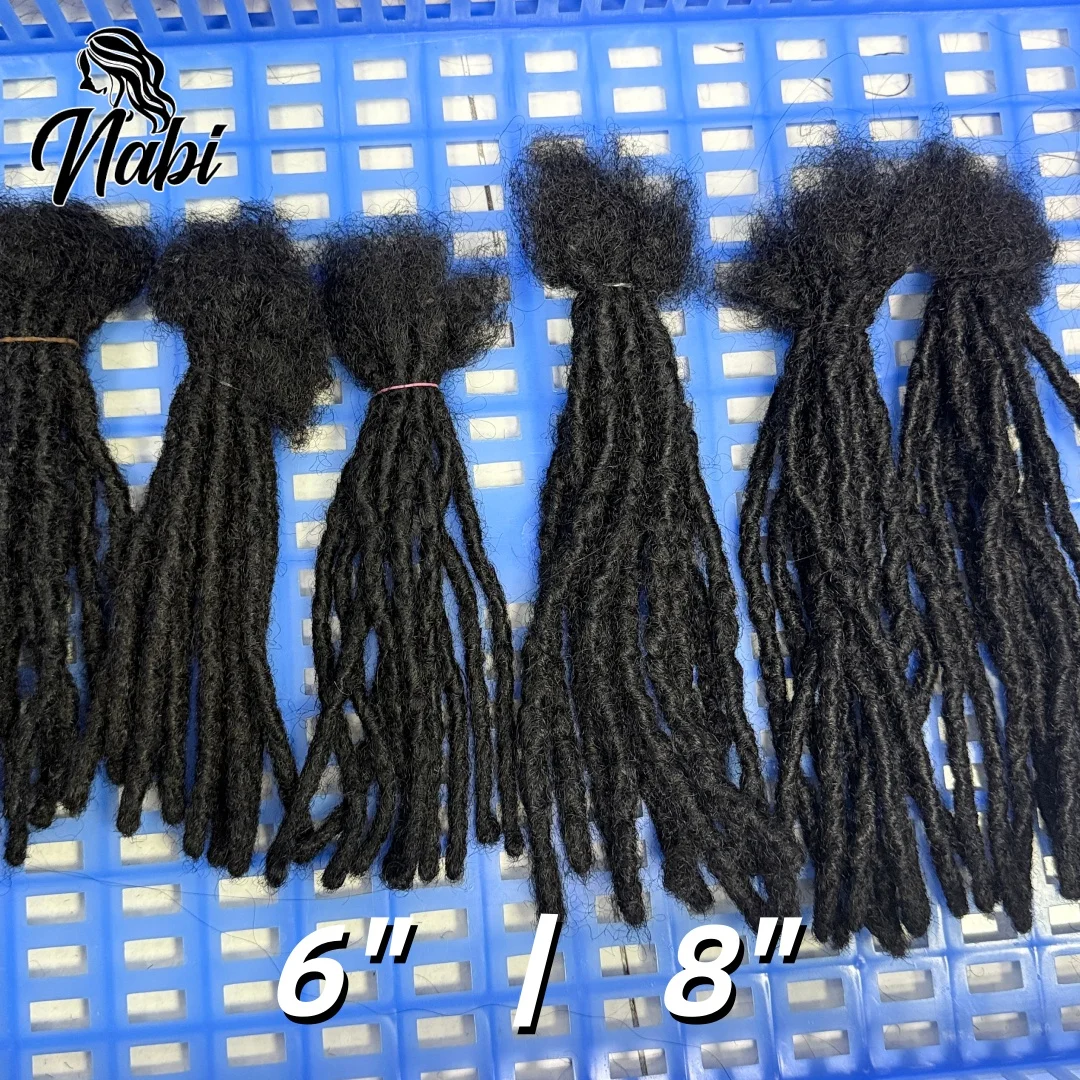Interlocs 0.6cm Dreadlocks Remy Human Hair Soft Locs Textured Handmade Remy Human Hair Locs Extensions