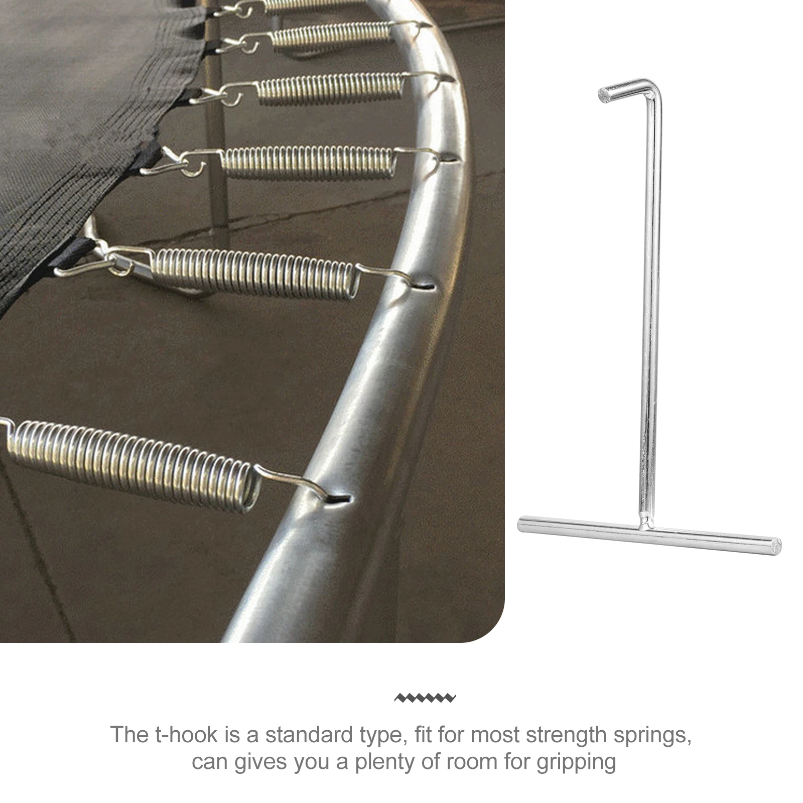

10 pcs Trampoline Spring Pull Tool Heavy Duty Spring Extractor With Handle Premium T-Hook Zinc-Coated Durable Hand Tool For