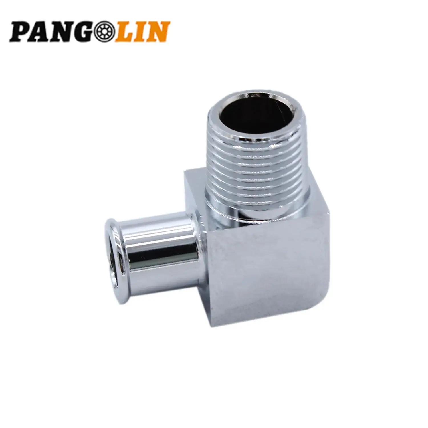 

1pc 90 Deg Heater Hose Fitting 5/8" 1/2" Npt Hose Barb Chrome Billet Aluminum For Universal Water Pumps or Intake Manifolds