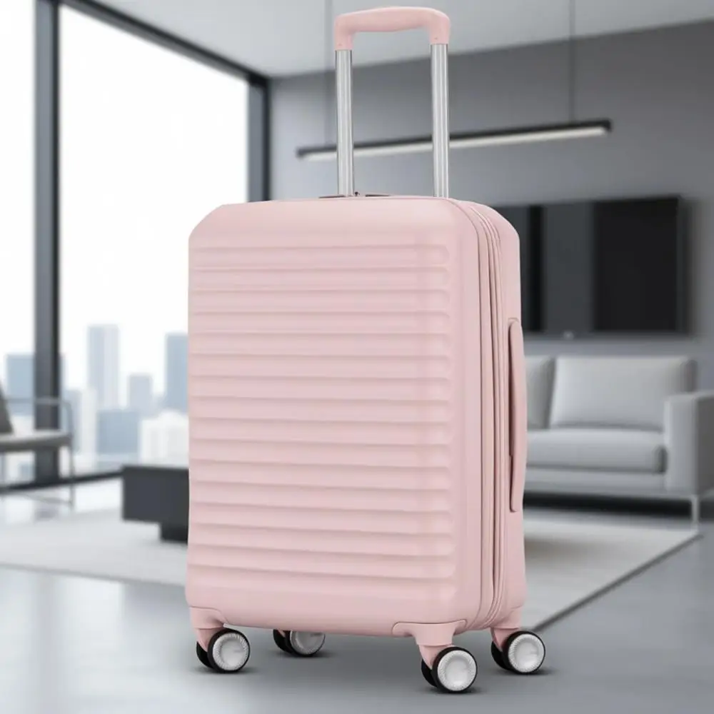 

Expandable 1.5 Hardshell Carry-On Spinner Luggage, Airline Approved, Adjustable Handle, Pink