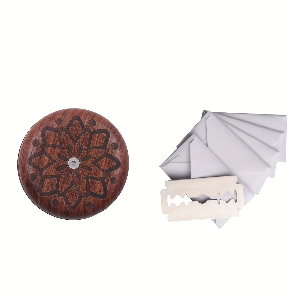 Houten Broodmes Scheermessnijder Rond Brood Lame Deeg Scoren Snijgereedschap voor DIY Zuurdesembrood met 5-scheermes