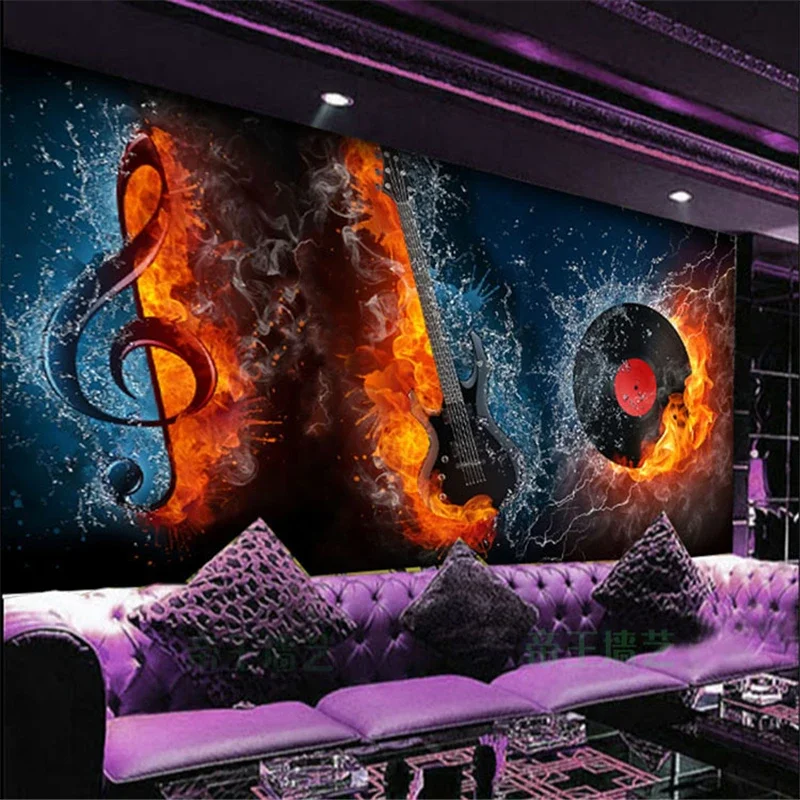 

beibehang 3D-обои с изображением скелета для KTV, большие фотообои с лазерной отражающей графикой, тематические обои для музыкального бара, papel de parede