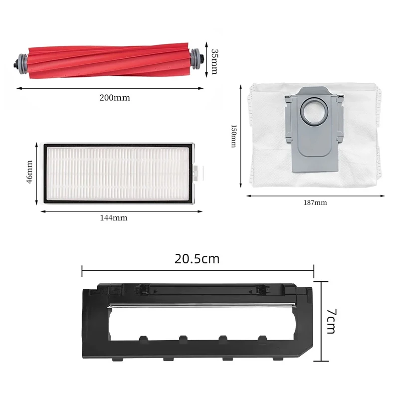 For Roborock Q7 Max,Q7 Max+,Q7 Plus,T8 Hepa Filter Robot Vacuum Cleaner Spare Parts Main Side Brush mop cloth Dust Bag