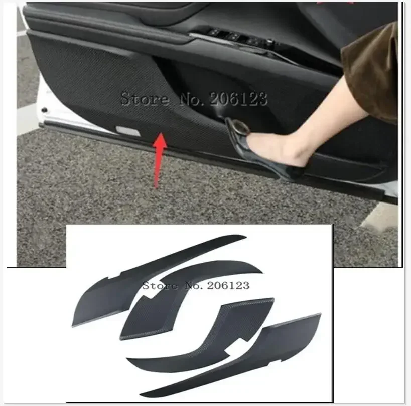 

Inside Carbon Door Protection Cover Kick Scratch Protect 4P\set For Toyota Camry 2018 2019 2020 2021