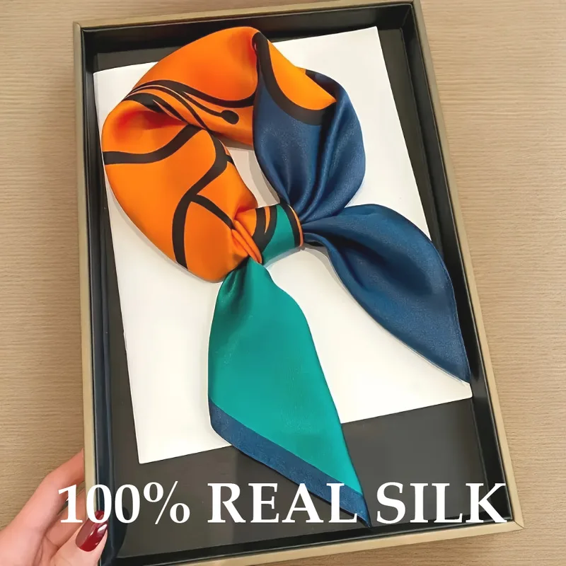 

Модный платок из 100% натурального шелка, квадратный шарф, женская шаль, фулярд, хиджаб, повязка на голову, бандана, буфанда, эшарп, пашмина, пончо