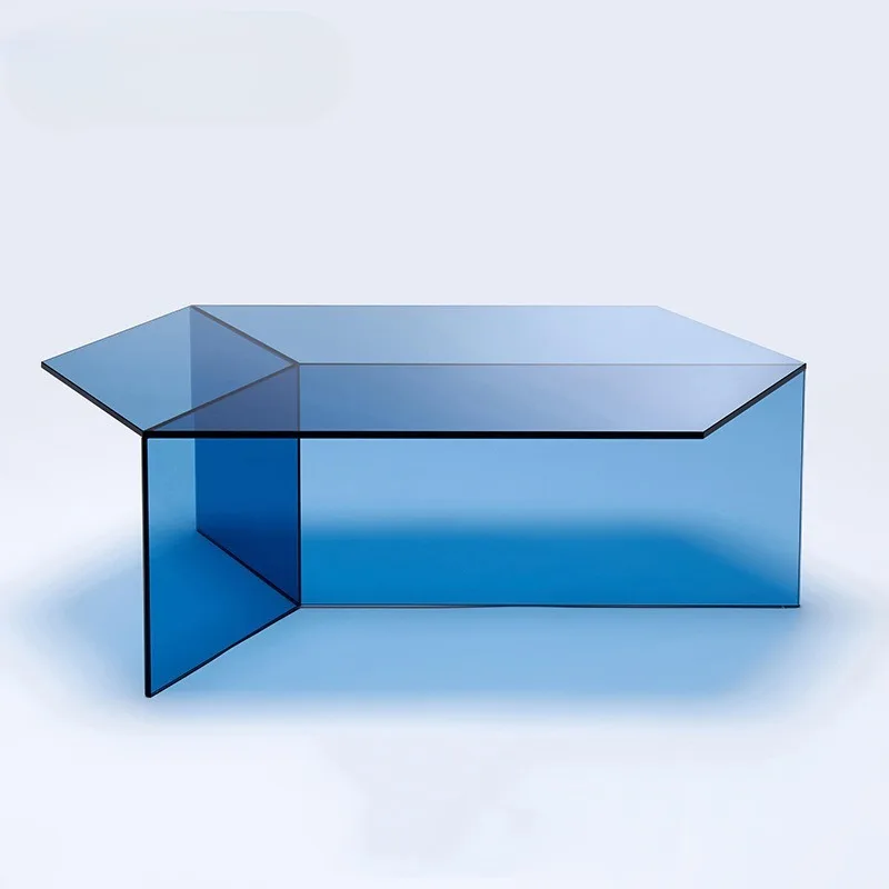 Acrylic coffee table Nordic Internet celebrity modern hexagonal side table designer color transparent creative table