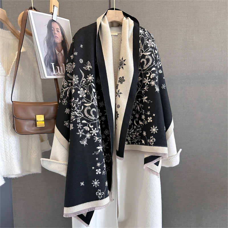 

Luxury Scarf Women Winter Cashmere Shawls Wraps Thick Warm Lady Travel Stole Bufanda Hijab Fashion Print 2025