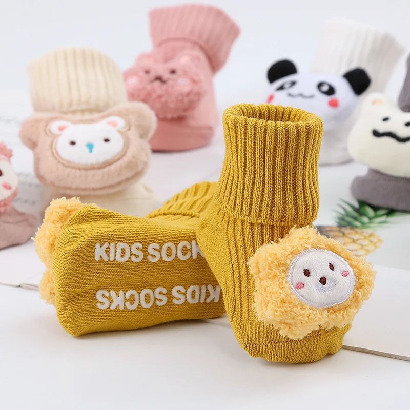 Autumn Baby Girls Socks Newborn Cute Cartoon Animal Baby Socks Infant Baby Boy Socks Anti Slip Soft Cotton Floor Sock