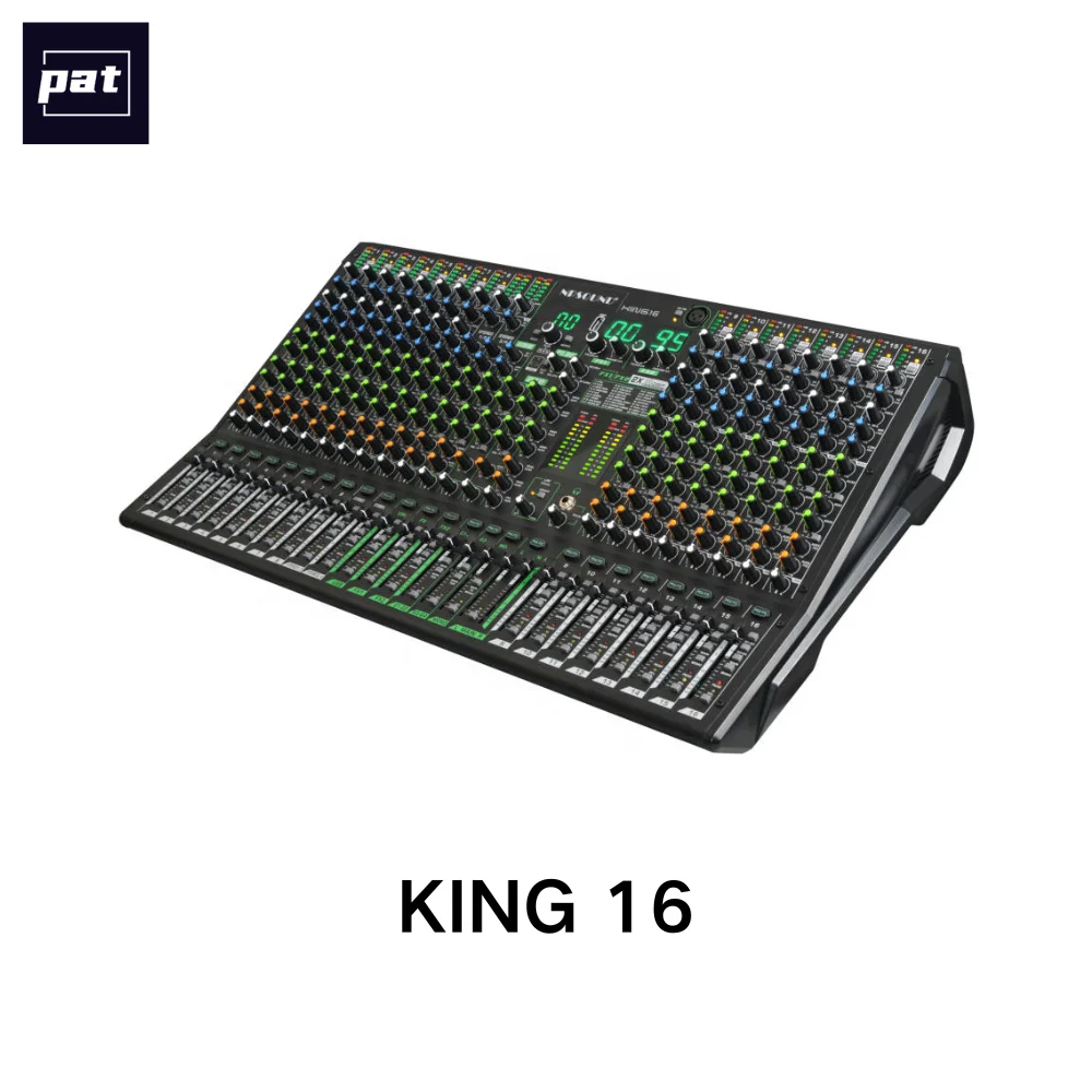 16/24/32 Channel Professional Stereo Audio Mixer with Digital Effects App & Rotary Knob Control