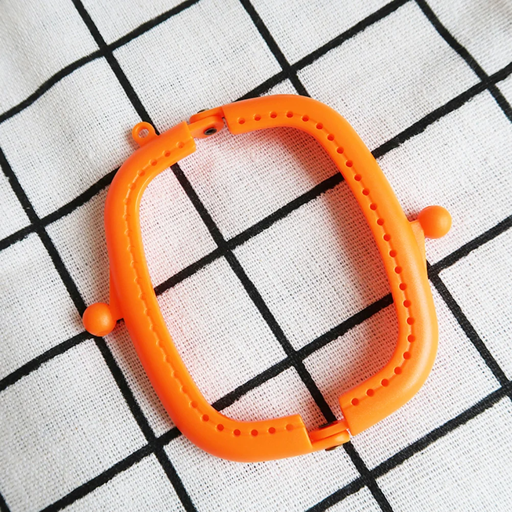 

Semicircular Candy Orange Color Arc Plastic Lock Purse Frame DIY Wallet Making Lightweight Durable Handbag