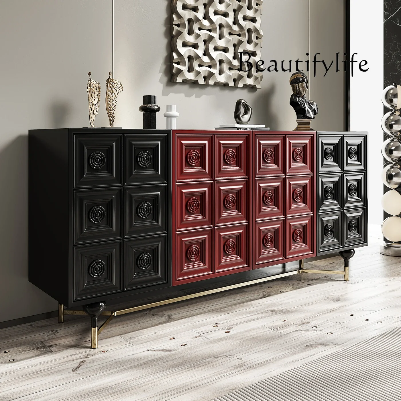 

D Итальянский светлый роскошный шкаф на крыльце Средневековый шкаф для выпечки из массива дерева Краска для выпечки Обеденный боковой шкаф Фойе Входной шкаф для обуви Гостиная D