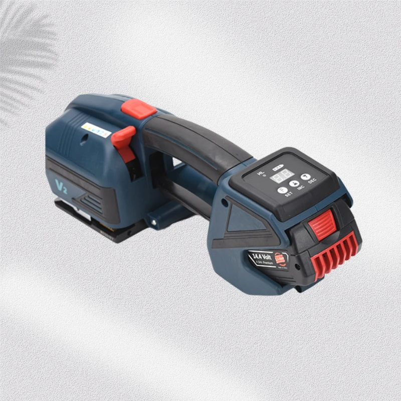 Mesin Strapping Elektrik Portabel Model V2 untuk Alat Strapping Elektrik Genggam Tali PET PP Lebar 1/2-5/8 Inci
