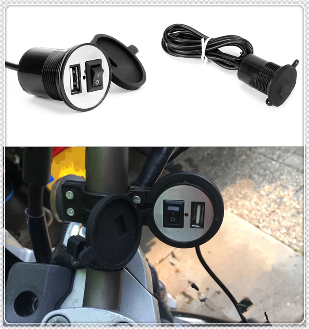 

Universal motorcycle USB mobile phone charger switch waterproof for Kawasaki ZX7R ZX7RR ZX9 ZZR1200 ER-5 GPZ500S EX500R NINJA