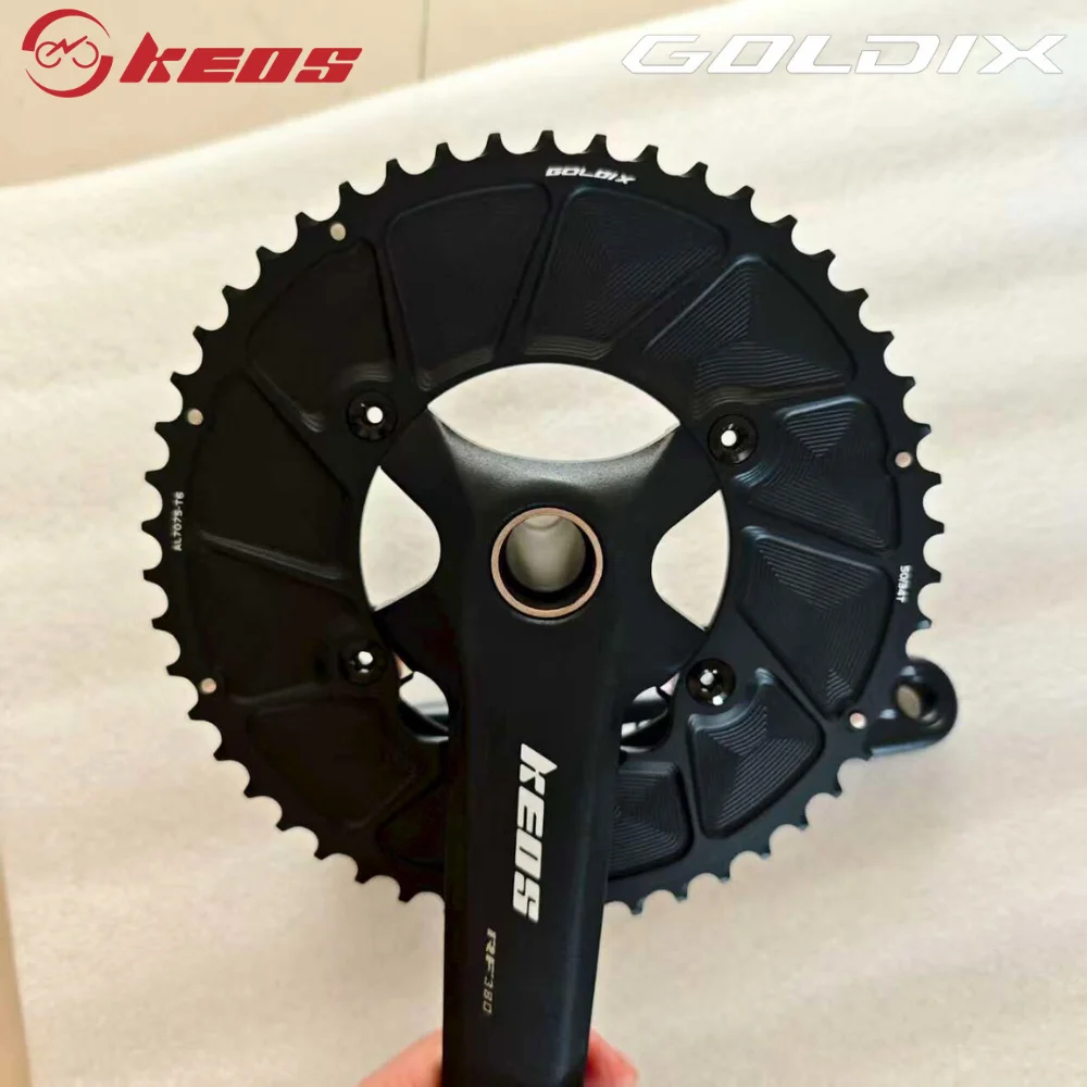 مجموعة كرانسيت بسلسلة مزدوجة بتصميم عالي الملمس من KEOS متوافقة مع كرنك غير متماثل 11-12 سرعة 110BCD #2