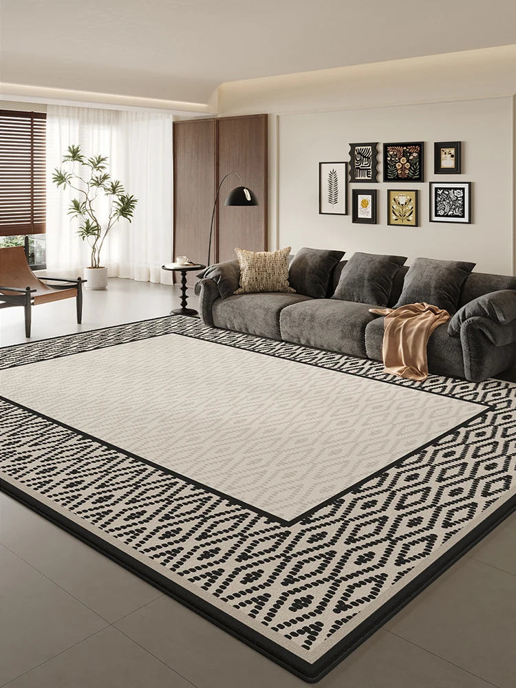 Vintage Chinese Style Living Room Carpet Simple Door Mat Soft Non-Slip Indoor Entryway Rug Simple Nordic Bedroom Carpet Bedside