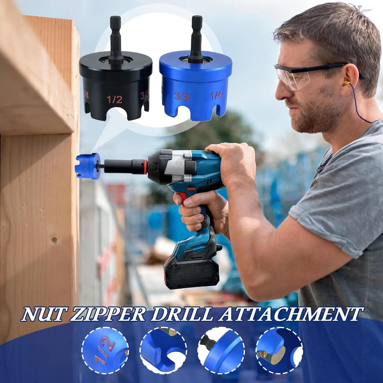 

Насадка для сверла с гайкой-молнией Адаптер из алюминиевого сплава, быстрое крепление для снятия гаечного болта для автомобильных машин Электрические работы