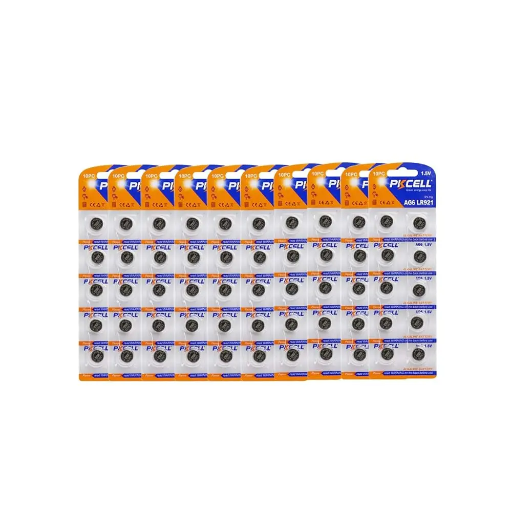 100Pcs PKCELL SR920SW Watch Battery AG6 370 371 Button Coin Cell Long Lasting 1.5V Alkaline Batteries