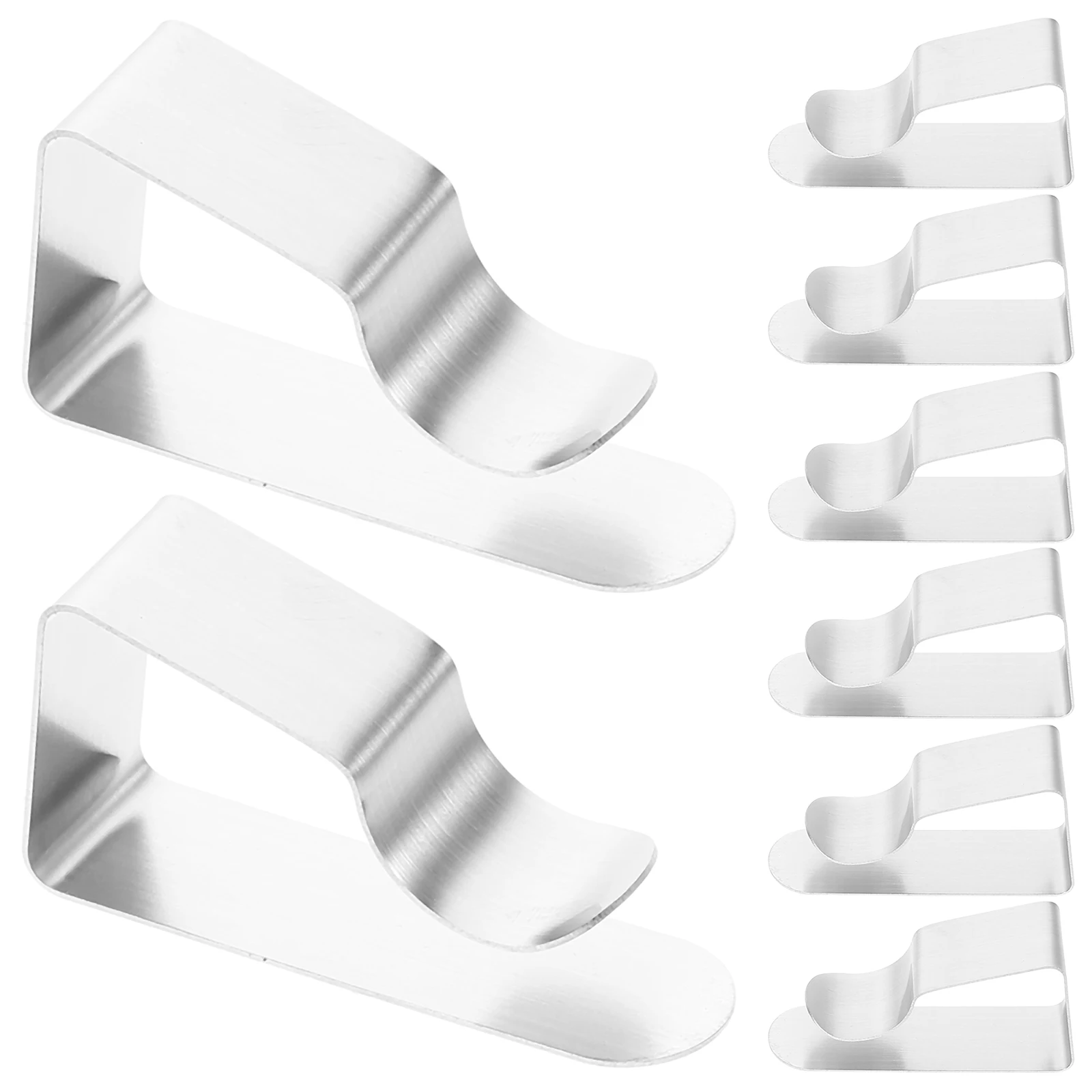 

8Pcs Stainless Steel Trapezoid Tablecloth Anchors One-Piece Stabilizers for Indoor and Outdoor Gatherings Tablecloth Clips