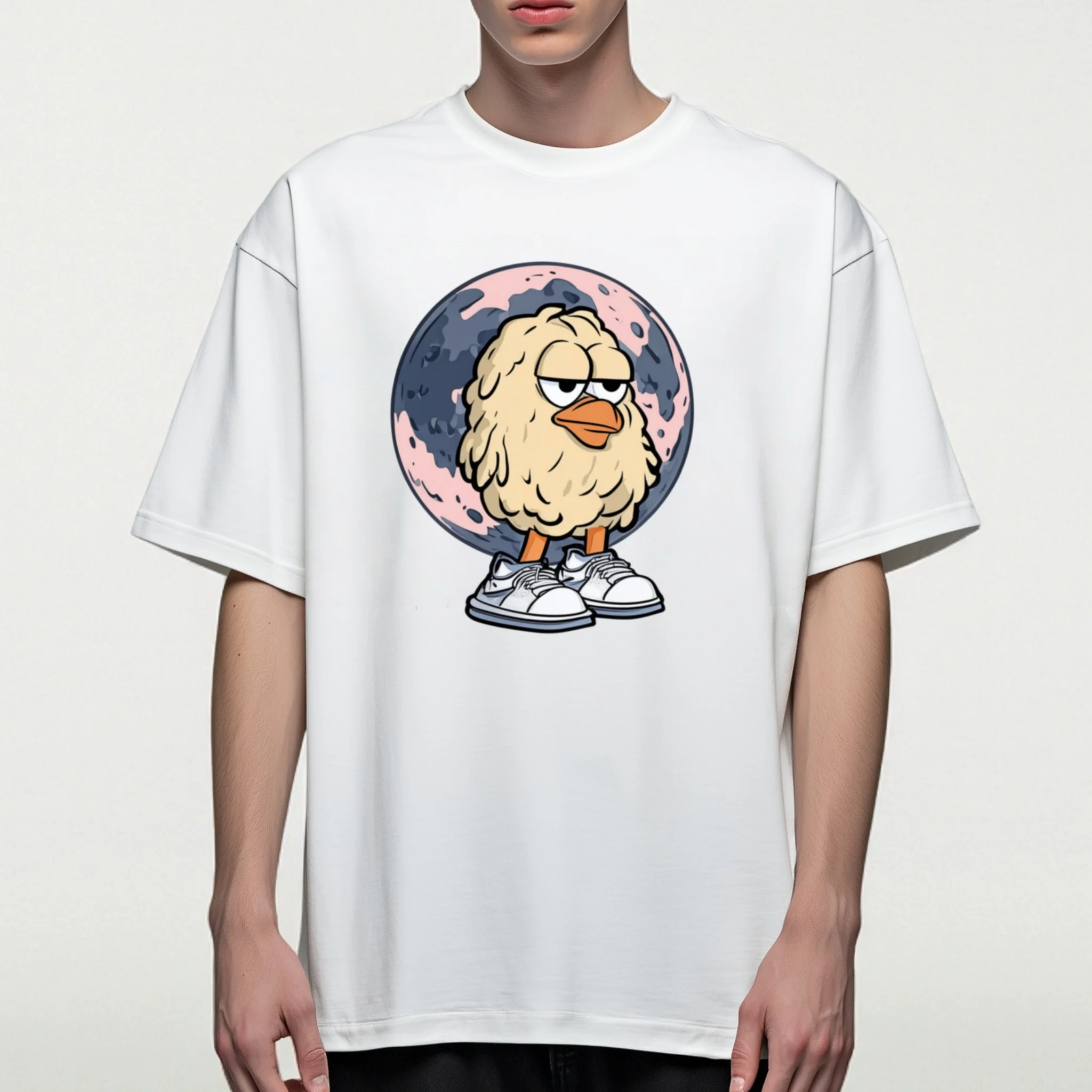 

Teevo Oversized T-Shirt Cartoon Character Print Casual Daily Wear